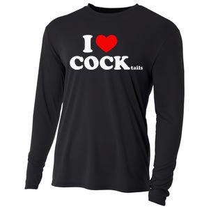 I Love Cocktails I Heart Cocktail Funny Drinking Party Cooling Performance Long Sleeve Crew