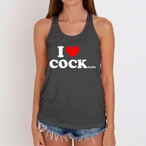 I Love Cocktails I Heart Cocktail Funny Drinking Party Women's Knotted Racerback Tank