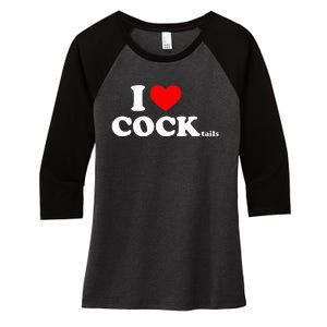 I Love Cocktails I Heart Cocktail Funny Drinking Party Women's Tri-Blend 3/4-Sleeve Raglan Shirt