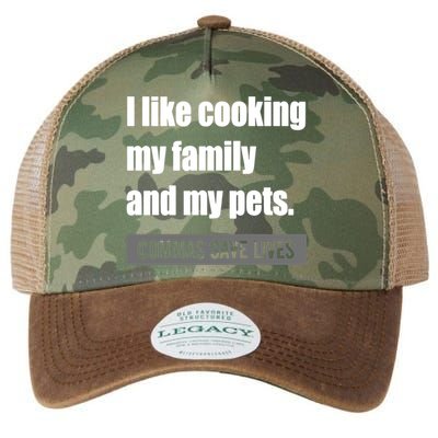 I Like Cooking My Fameaningful Giftmily And My Pets Commas Save Lives Cool Gift Legacy Tie Dye Trucker Hat