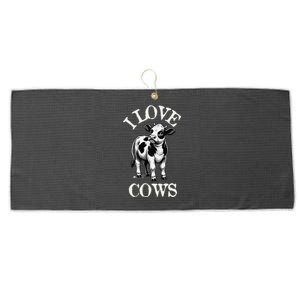 I Love Cows Donald Trump Meme Funny Quote Large Microfiber Waffle Golf Towel