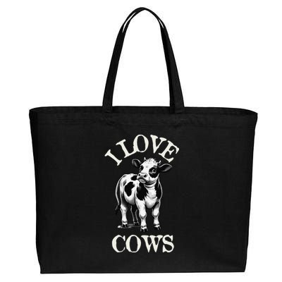 I Love Cows Donald Trump Meme Funny Quote Cotton Canvas Jumbo Tote