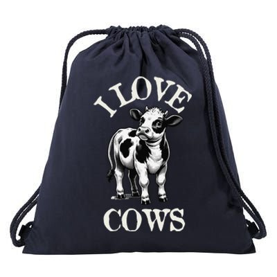 I Love Cows Donald Trump Meme Funny Quote Drawstring Bag