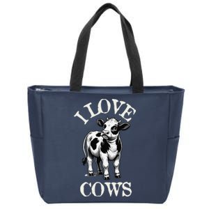 I Love Cows Donald Trump Meme Funny Quote Zip Tote Bag