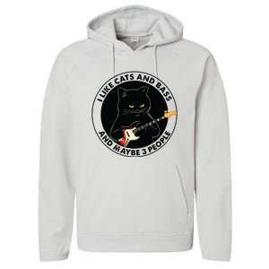 I Like Cats And Bass And Maybe 3 People Bass Guitar Player Performance Fleece Hoodie