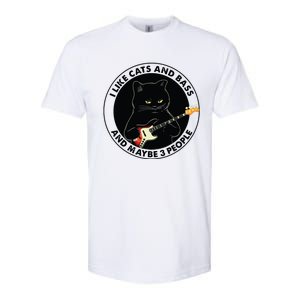 I Like Cats And Bass And Maybe 3 People Bass Guitar Player Softstyle CVC T-Shirt