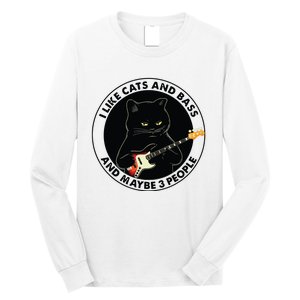 I Like Cats And Bass And Maybe 3 People Bass Guitar Player Long Sleeve Shirt