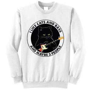 I Like Cats And Bass And Maybe 3 People Bass Guitar Player Sweatshirt