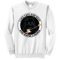 I Like Cats And Bass And Maybe 3 People Bass Guitar Player Sweatshirt