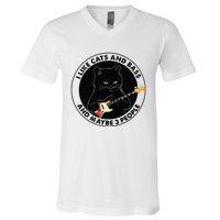 I Like Cats And Bass And Maybe 3 People Bass Guitar Player V-Neck T-Shirt