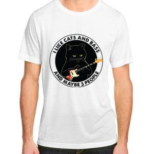 I Like Cats And Bass And Maybe 3 People Bass Guitar Player Adult ChromaSoft Performance T-Shirt