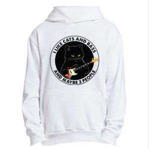 I Like Cats And Bass And Maybe 3 People Bass Guitar Player Urban Pullover Hoodie