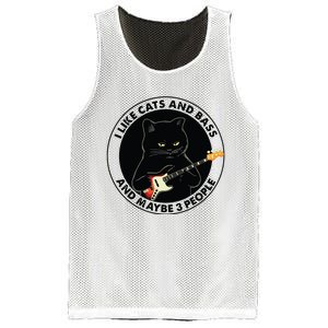 I Like Cats And Bass And Maybe 3 People Bass Guitar Player Mesh Reversible Basketball Jersey Tank