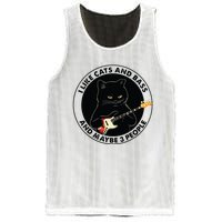 I Like Cats And Bass And Maybe 3 People Bass Guitar Player Mesh Reversible Basketball Jersey Tank