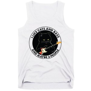 I Like Cats And Bass And Maybe 3 People Bass Guitar Player Tank Top