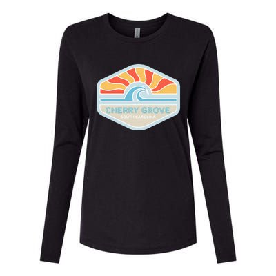 I Love Cherry Grove Beach South Carolina Ocean Wave Womens Cotton Relaxed Long Sleeve T-Shirt