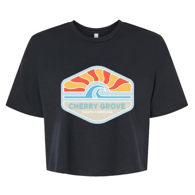 I Love Cherry Grove Beach South Carolina Ocean Wave Bella+Canvas Jersey Crop Tee