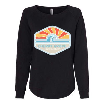 I Love Cherry Grove Beach South Carolina Ocean Wave Womens California Wash Sweatshirt