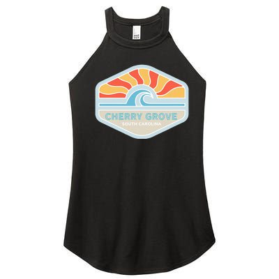 I Love Cherry Grove Beach South Carolina Ocean Wave Women’s Perfect Tri Rocker Tank