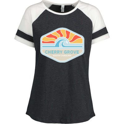 I Love Cherry Grove Beach South Carolina Ocean Wave Enza Ladies Jersey Colorblock Tee