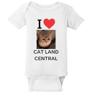 I Love Cat Land Central Baby Bodysuit