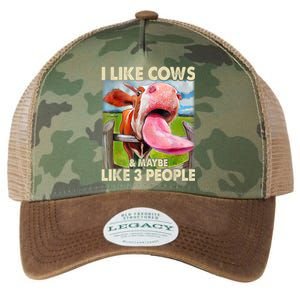 I Like Cows And Maybe Like 3 People Cow Lover Farmer Legacy Tie Dye Trucker Hat