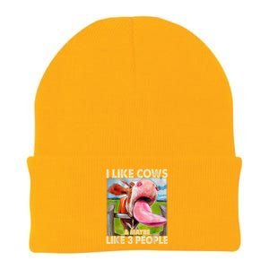 I Like Cows And Maybe Like 3 People Cow Lover Farmer Knit Cap Winter Beanie