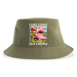 I Like Cows And Maybe Like 3 People Cow Lover Farmer Sustainable Bucket Hat