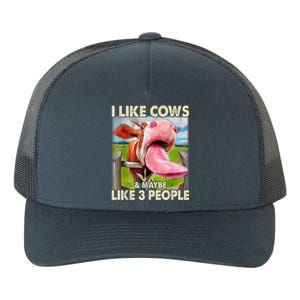 I Like Cows And Maybe Like 3 People Cow Lover Farmer Yupoong Adult 5-Panel Trucker Hat