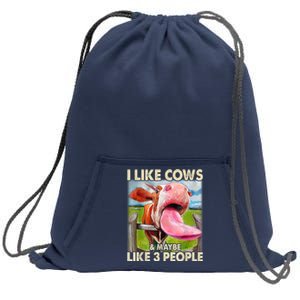 I Like Cows And Maybe Like 3 People Cow Lover Farmer Sweatshirt Cinch Pack Bag