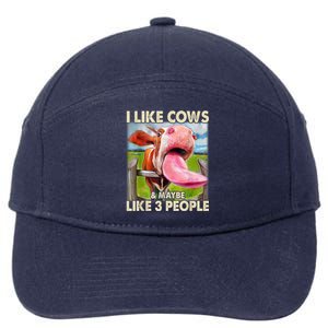 I Like Cows And Maybe Like 3 People Cow Lover Farmer 7-Panel Snapback Hat