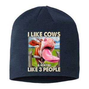 I Like Cows And Maybe Like 3 People Cow Lover Farmer Sustainable Beanie