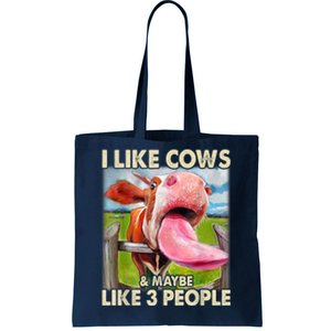 I Like Cows And Maybe Like 3 People Cow Lover Farmer Tote Bag