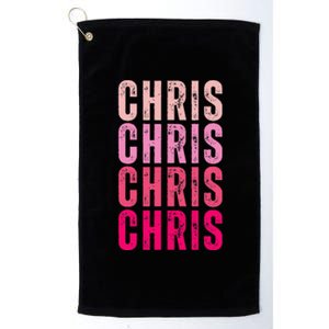 I Love Chris First Name Chris Platinum Collection Golf Towel