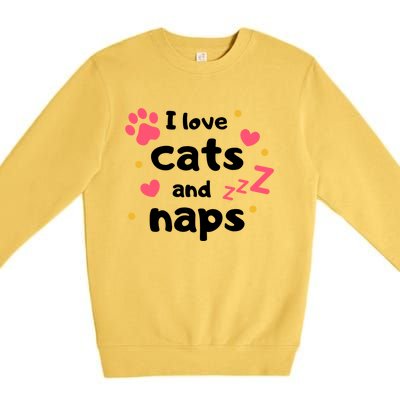 I Love Cats And Naps Premium Crewneck Sweatshirt