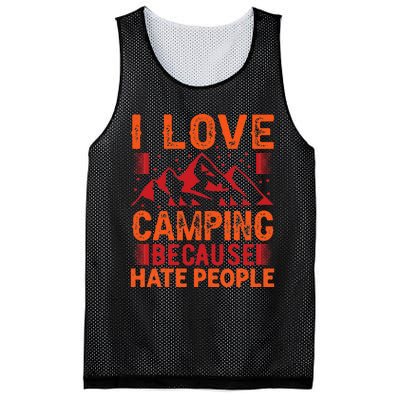 i love camping beacause hate people in the forrest Mesh Reversible Basketball Jersey Tank