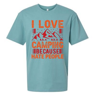 i love camping beacause hate people in the forrest Sueded Cloud Jersey T-Shirt