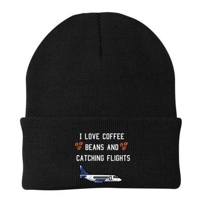 I Love Coffee Beans And Catching Flights Design Meaningful Gift Beanie