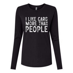 I Like Cars More Than People Funny Car Lover Womens Cotton Relaxed Long Sleeve T-Shirt