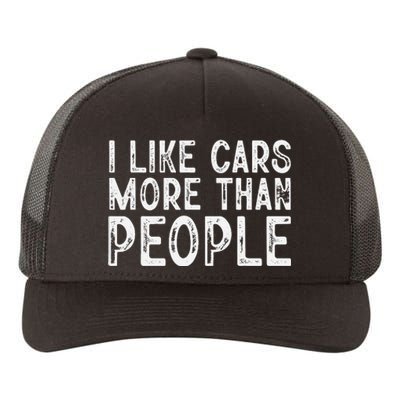 I Like Cars More Than People Funny Car Lover Yupoong Adult 5-Panel Trucker Hat