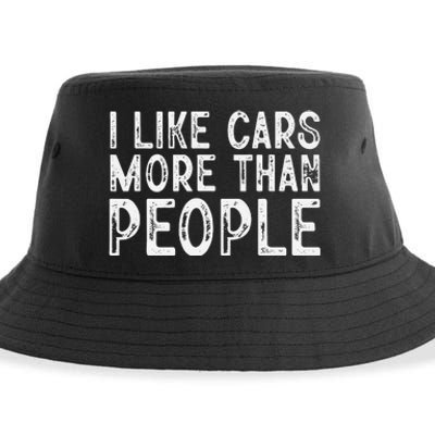 I Like Cars More Than People Funny Car Lover Sustainable Bucket Hat