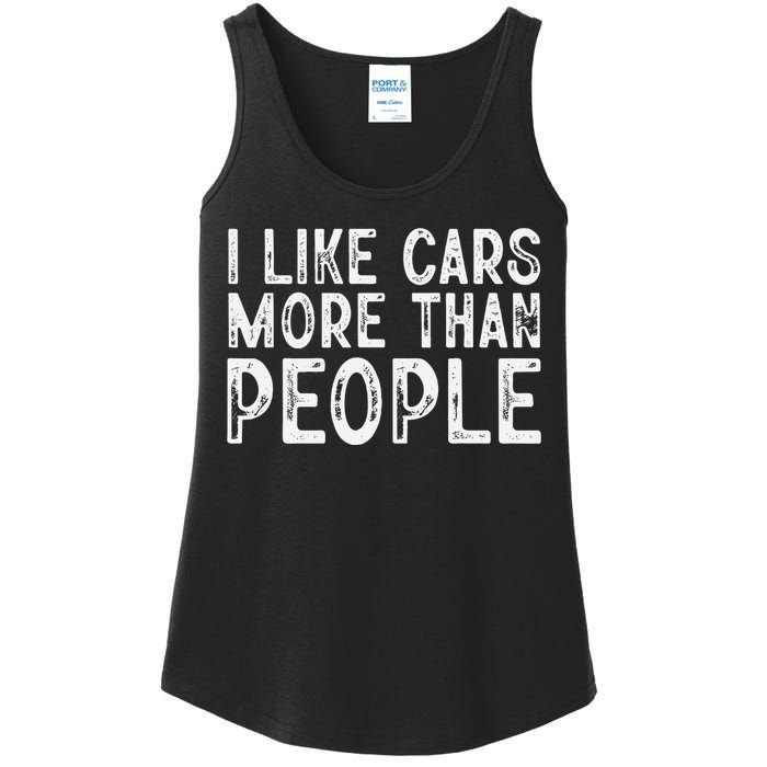 I Like Cars More Than People Funny Car Lover Ladies Essential Tank