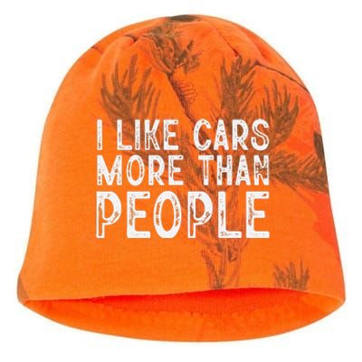 I Like Cars More Than People Funny Car Lover Kati - Camo Knit Beanie