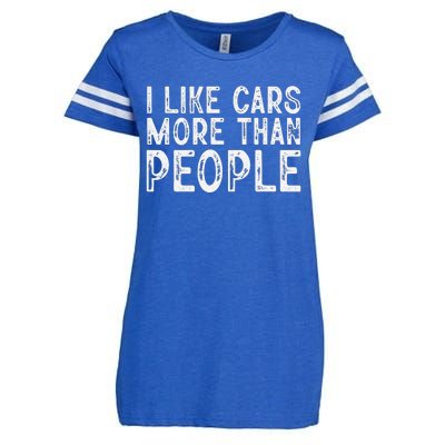 I Like Cars More Than People Funny Car Lover Enza Ladies Jersey Football T-Shirt