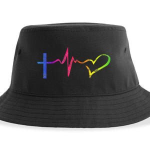 Inspirational Love Christian Heartbeat Scripture Sustainable Bucket Hat