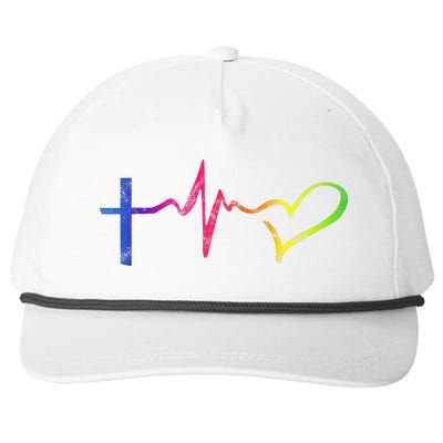 Inspirational Love Christian Heartbeat Scripture Snapback Five-Panel Rope Hat