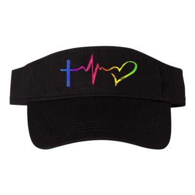 Inspirational Love Christian Heartbeat Scripture Valucap Bio-Washed Visor