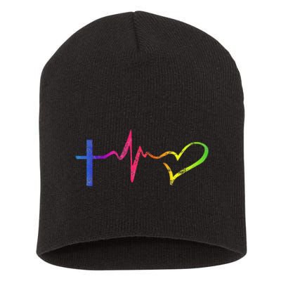 Inspirational Love Christian Heartbeat Scripture Short Acrylic Beanie