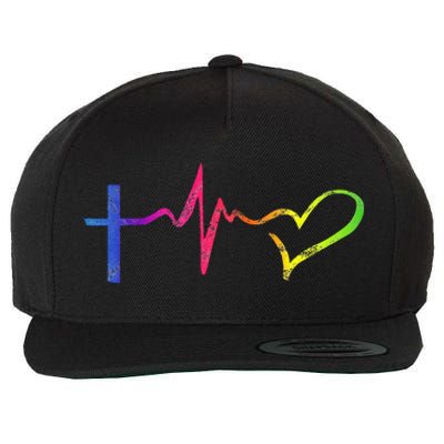 Inspirational Love Christian Heartbeat Scripture Wool Snapback Cap