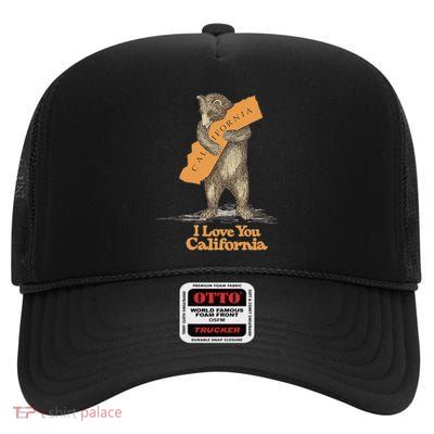I Love California Bear Support High Crown Mesh Back Trucker Hat